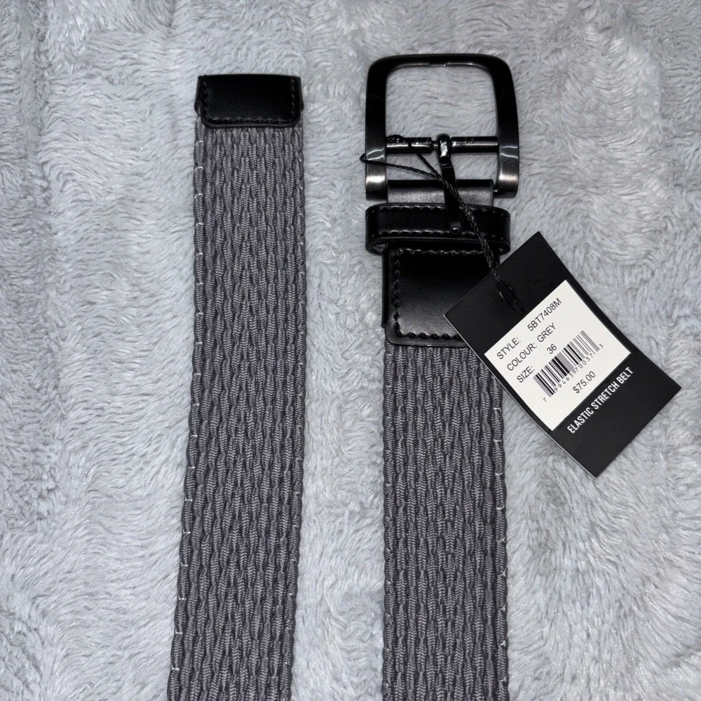 PX Reid Men's‎ Elastic Stretch Belt in gray, size 36 NWT
